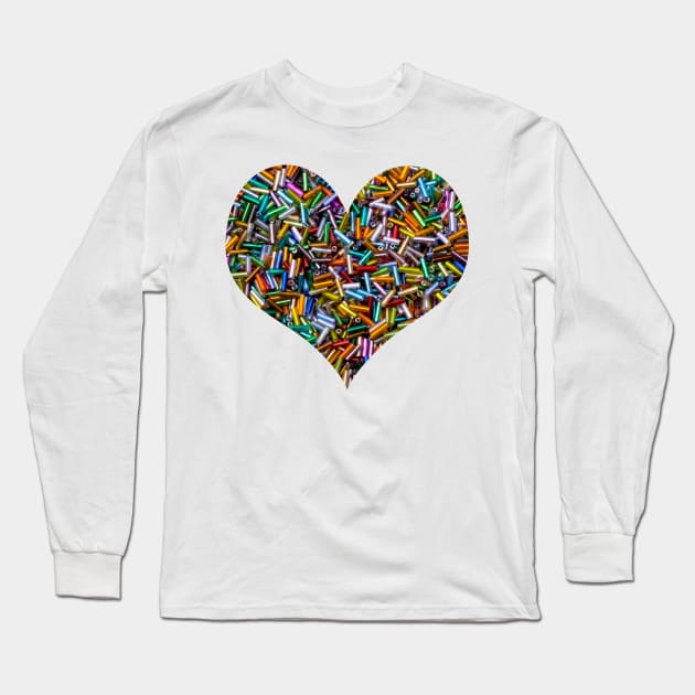 A Rainbow of Bugle Beads Long Sleeve T-Shirt by InspiraImage